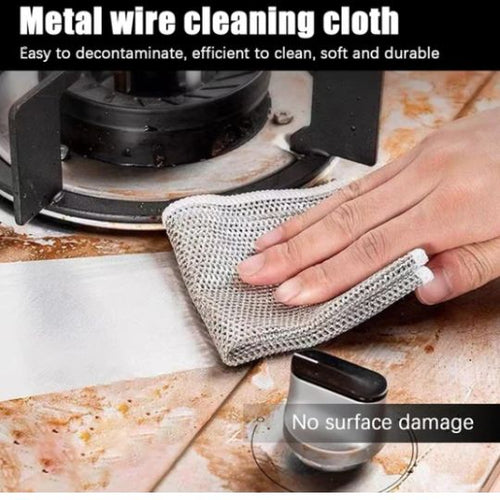 10 Dish Washing Cleaning Cloth | Metal Wire Dish Cleaning Cloth | Durable, Scratch-Free Scrubbing for Kitchen Surfaces