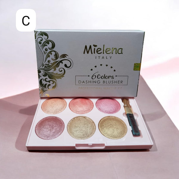 Mielena Italy 6 Colors Dashing Blusher Palette – Professional Makeup Blush Kit